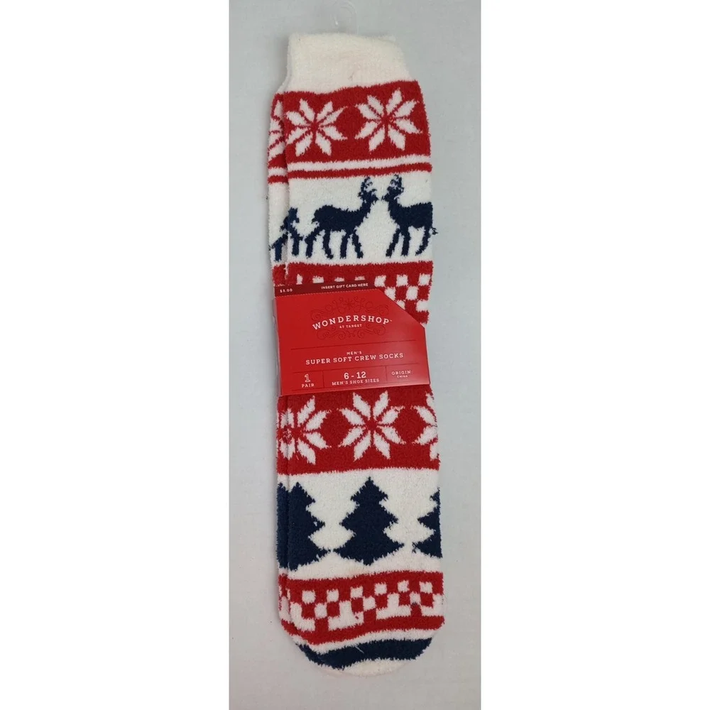 New Target Wondershop Men's Size 6 - 12 Soft Crew Socks Christmas Winter